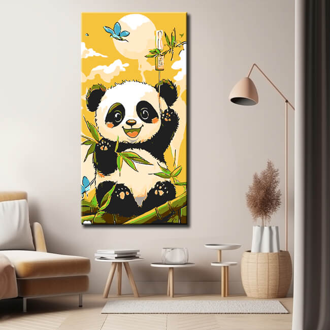 Malen nach Zahlen Bambus Panda