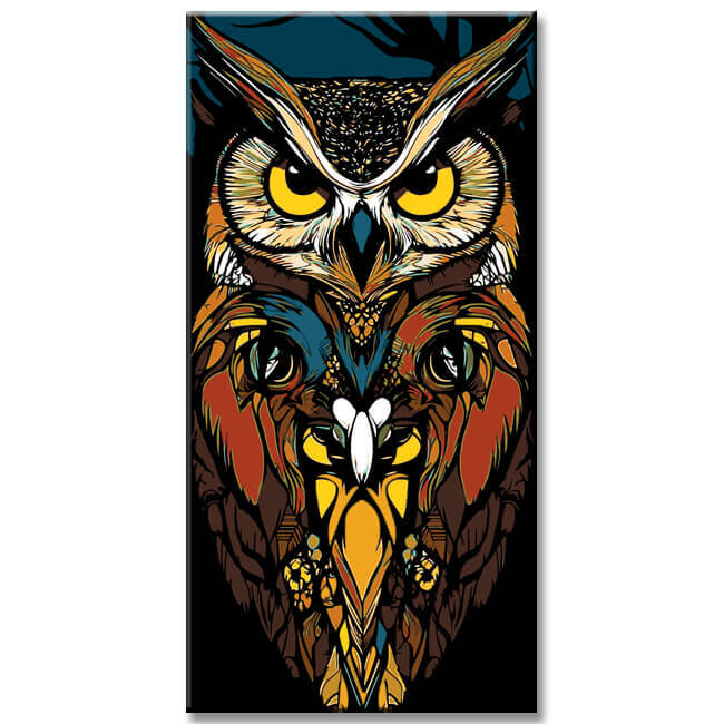 Malen nach Zahlen Eulen Totem