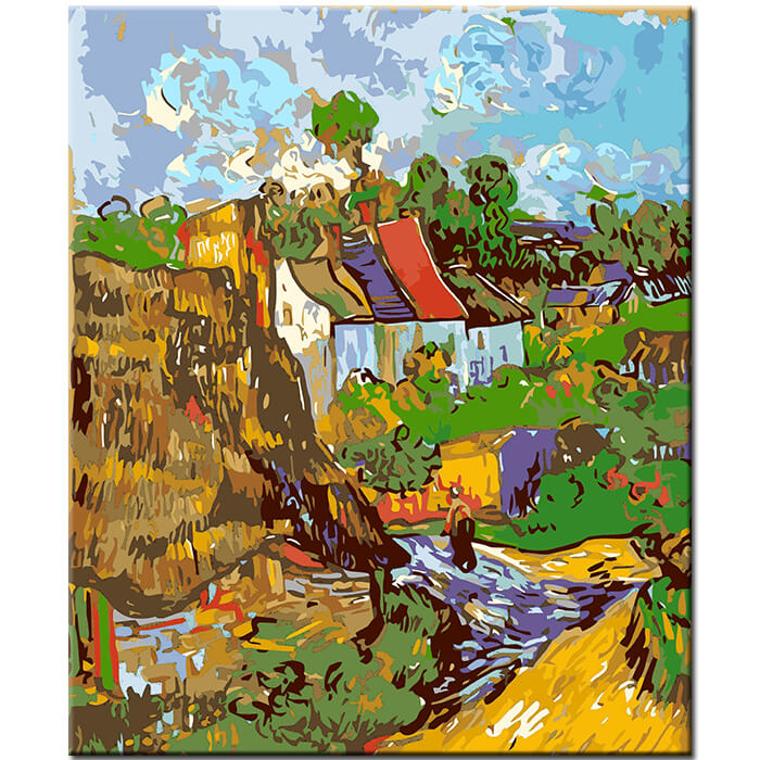 Malen nach Zahlen van Gogh Häuser in Auvers