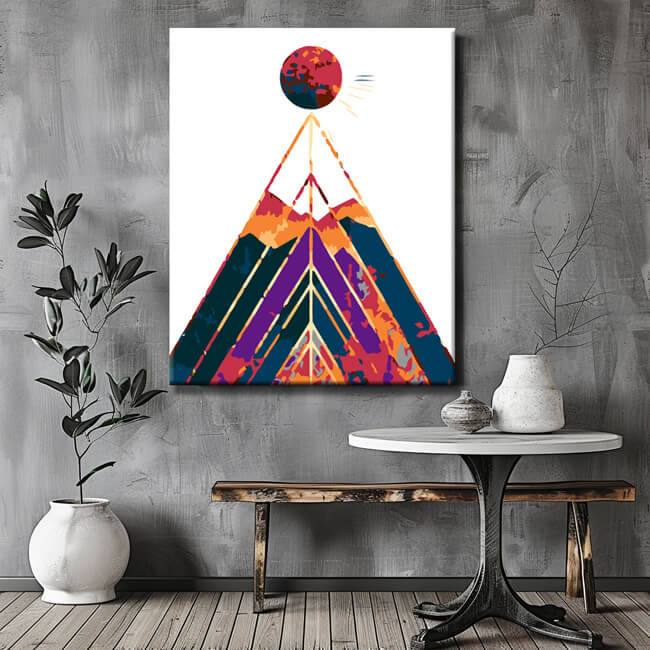 Malen nach Zahlen Kunst Tipi Berg II