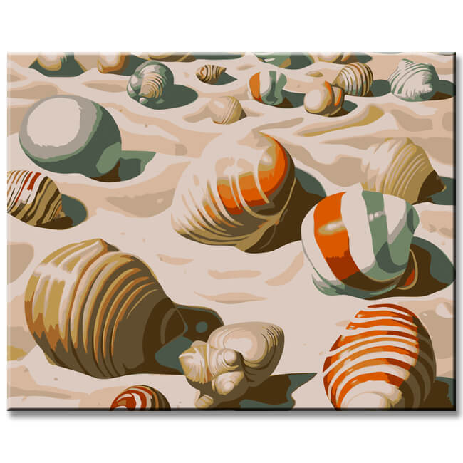 De Chirico Muschelstrand - Malen nach Zahlen