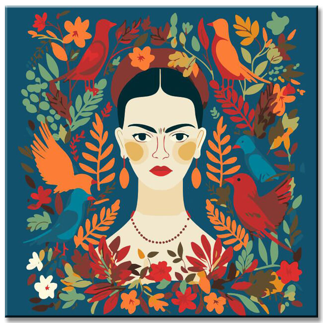 Frida Kahlo im Otomi-Stil - Malen nach Zahlen