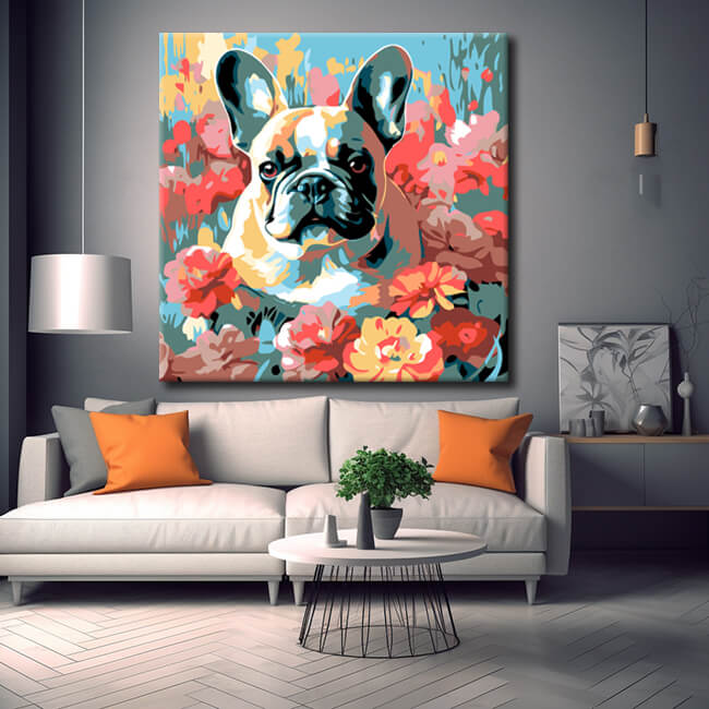 Malen nach Zahlen Tiermotiv Mops