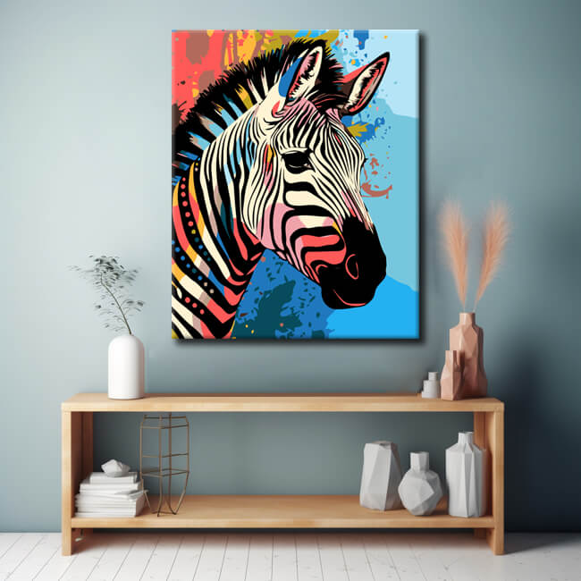 Malen nach Zahlen Zebra Illustration