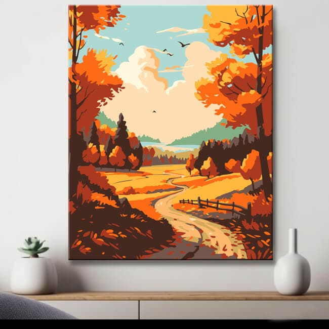 Malen nach Zahlen Bunte Herbstbäume II