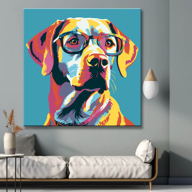 Pop-Art Hund - Malen nach Zahlen