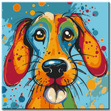 Funky Cartoon Hund - Malen nach Zahlen