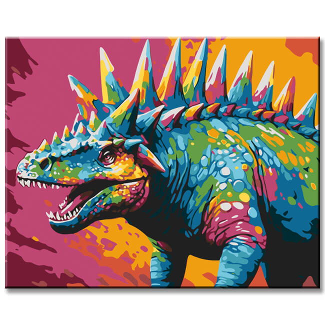 Pop-Art-Stegosaurus - Malen nach Zahlen