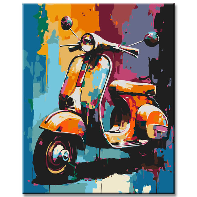 Vespa im Kunststil - Malen nach Zahlen