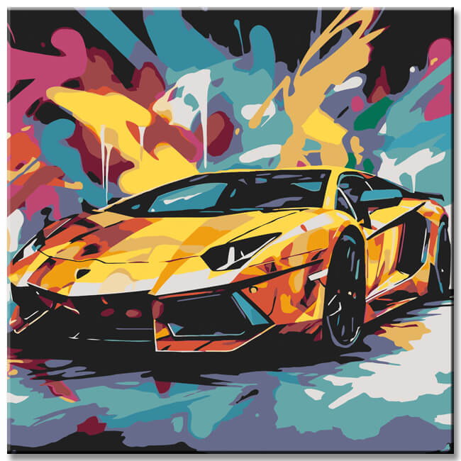 Graffiti Lamborghini - Malen nach Zahlen