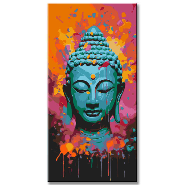 Buddhistische Kunst als Bilderwand  Farbenfrohe und Spirituelle Leinwandbilder - 3-teilig