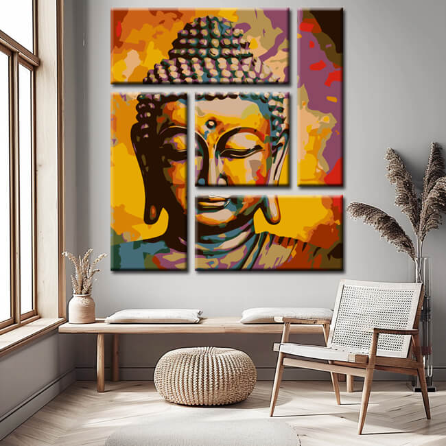 Malen nach Zahlen Goldener Buddha 5-teilig