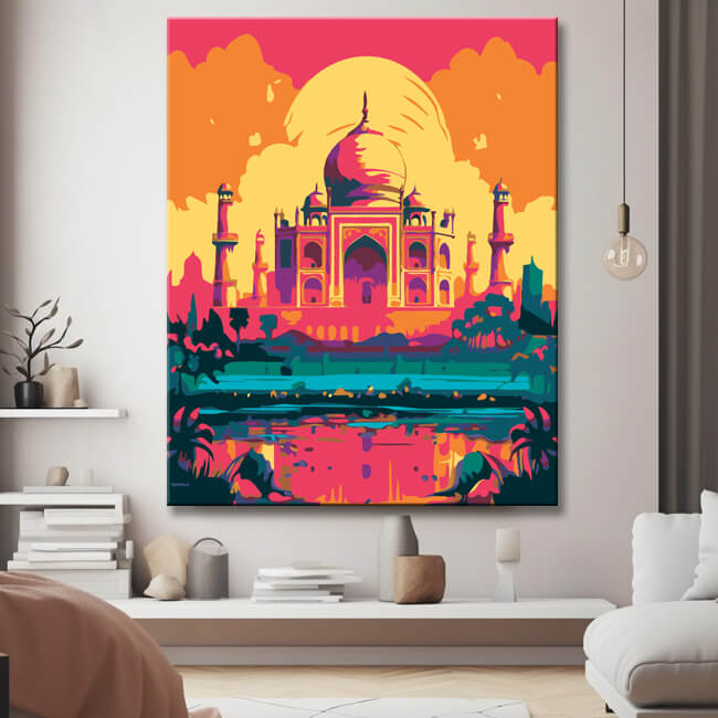 Buntes Taj Mahal Malen nach Zahlen - Versand aus DE