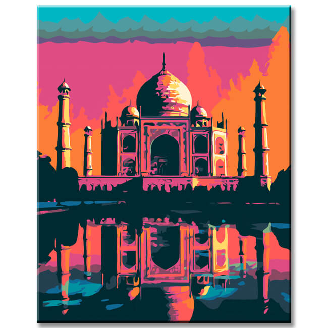 Taj Mahal Pop-Art Malen nach Zahlen - Versand aus DE