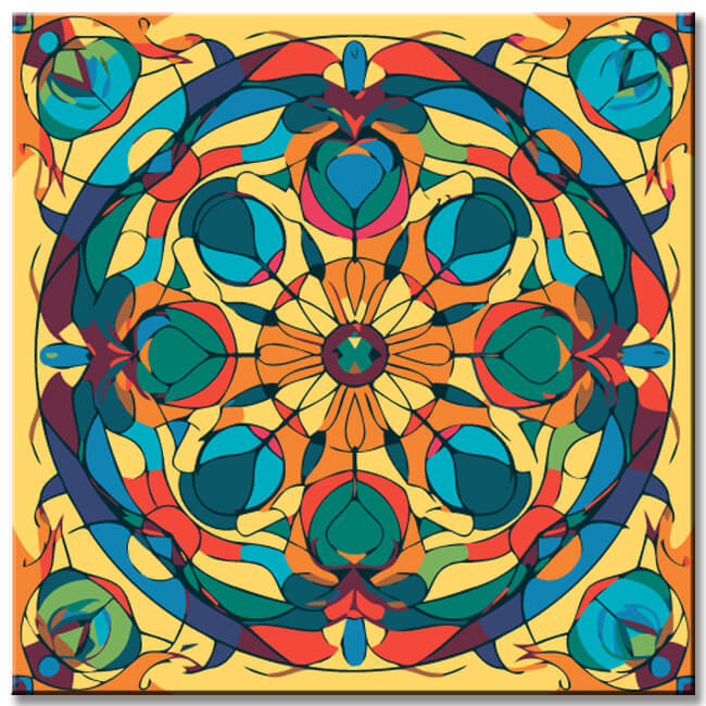 Malen nach Zahlen Kaleidoskop im Jugendstil III