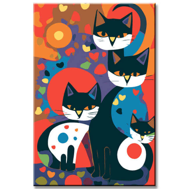 Malen nach Zahlen Katzen Pop-Art Illustration