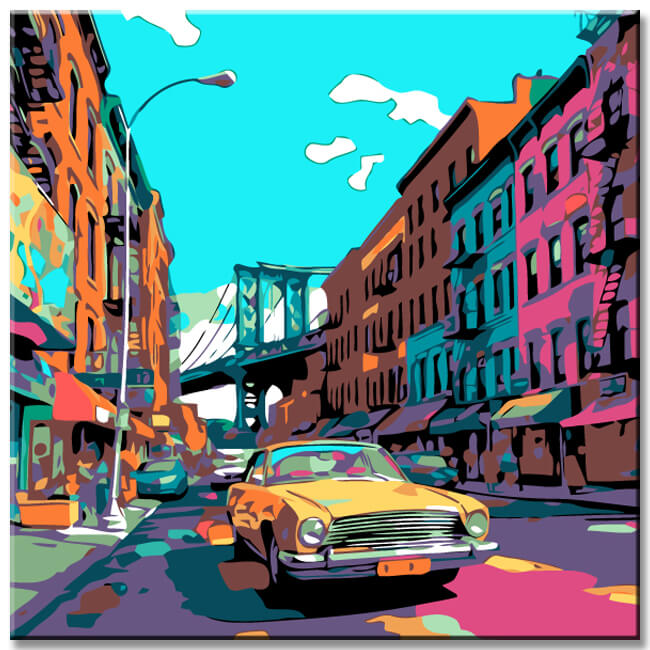 Malen nach Zahlen Brooklyn Popart-Stil