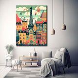 Malen nach Zahlen Illustration Paris Eiffel Turm