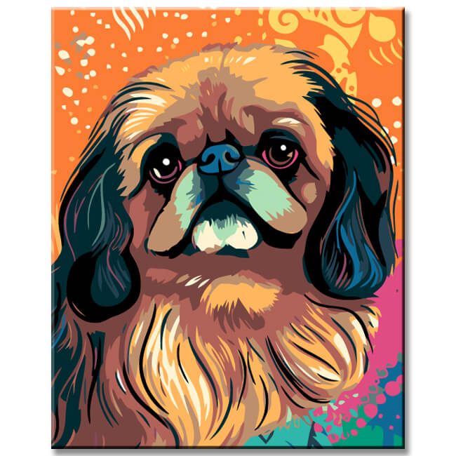 Malen nach Zahlen Illustration Cavachon Hund