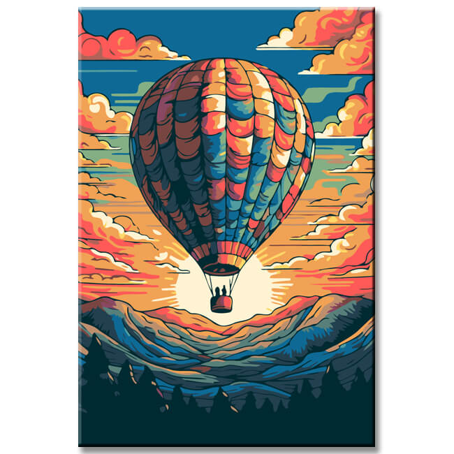 Malen nach Zahlen Illustration Heißluftballon