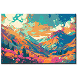 Malen nach Zahlen Illustration Alpen Landschaft