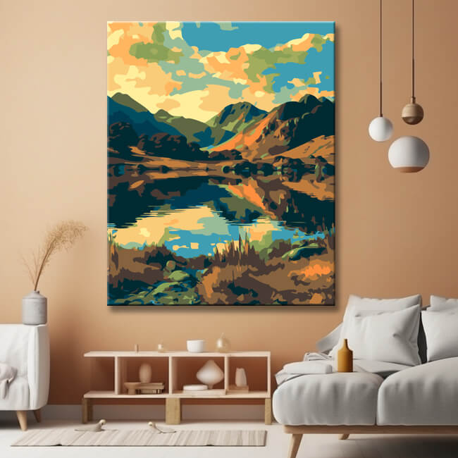 Bunte Landschaft: England Lake District Malen nach Zahlen