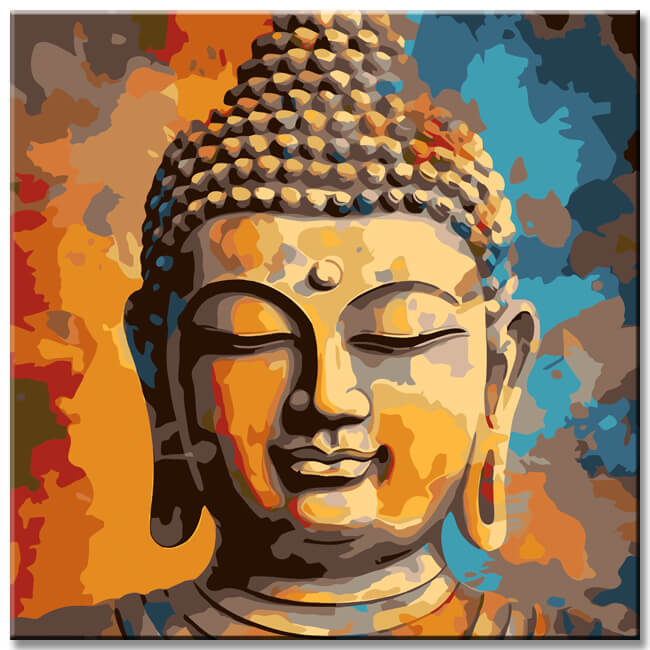 Buddhistische Kunst als Bilderwand  Farbenfrohe und Spirituelle Leinwandbilder - 3-teilig