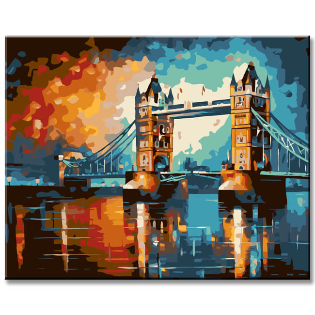 Malen nach Zahlen Illustration Tower Bridge London