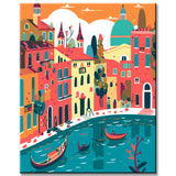 Malen nach Zahlen Illustration Venedig Stadtpanorama