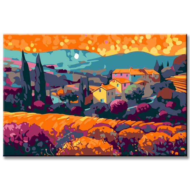 Malen nach Zahlen Vektor Illustration Provence