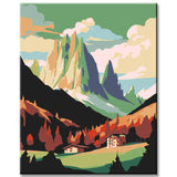 Malen nach Zahlen Malerei Dolomiten