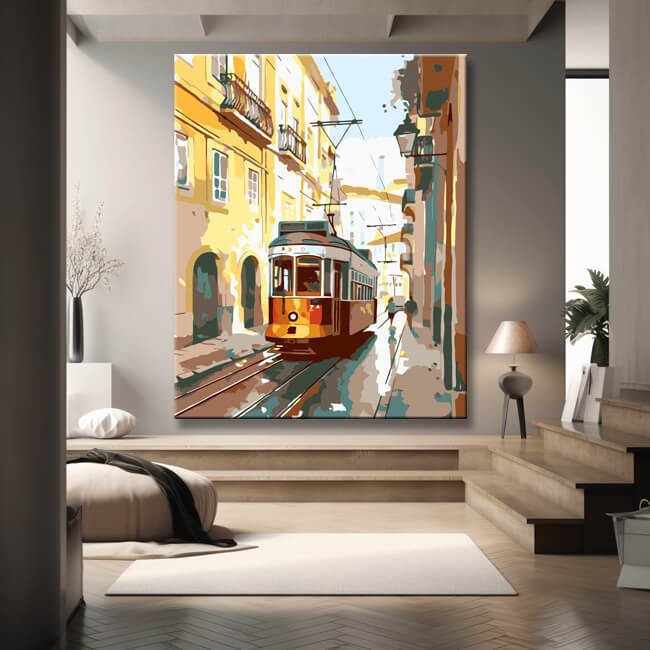 Lissabon Straßenbahn - Malen nach Zahlen