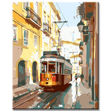 Lissabon Straßenbahn - Malen nach Zahlen