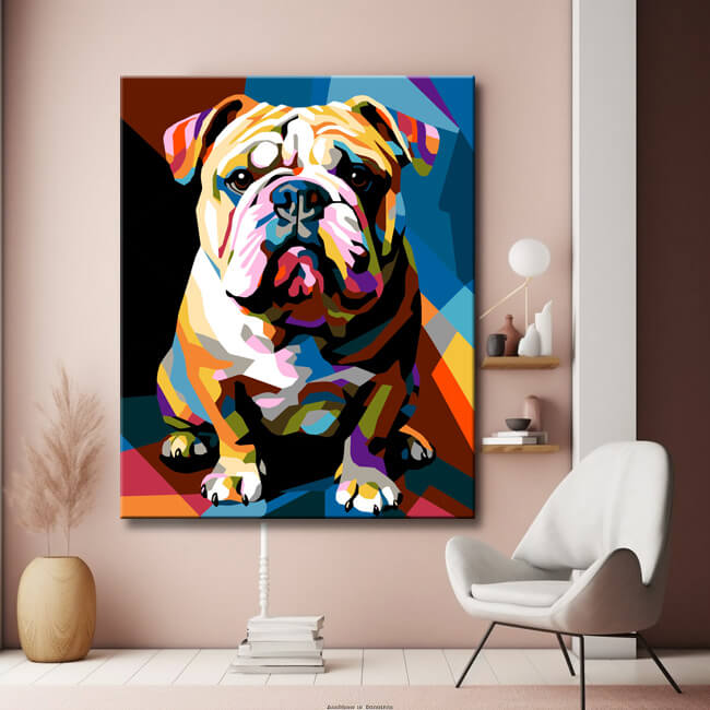 Bulldogge Porträt - Malen nach Zahlen