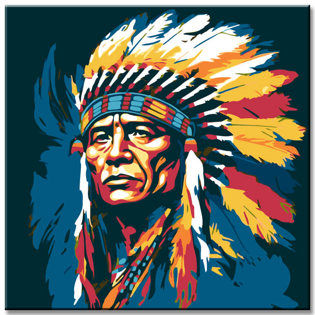 Indianer America Malen nach Zahlen