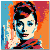 Audrey Hepburn Pop Art Malen nach Zahlen