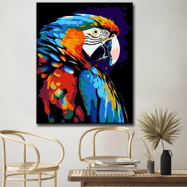 Malen nach Zahlen - Macaw Vogel