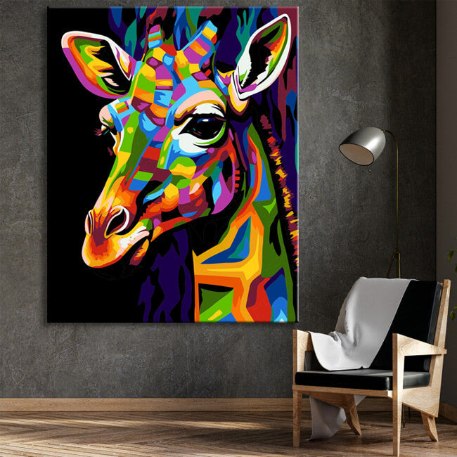 Malen nach Zahlen - Picasso-inspirierte Giraffe