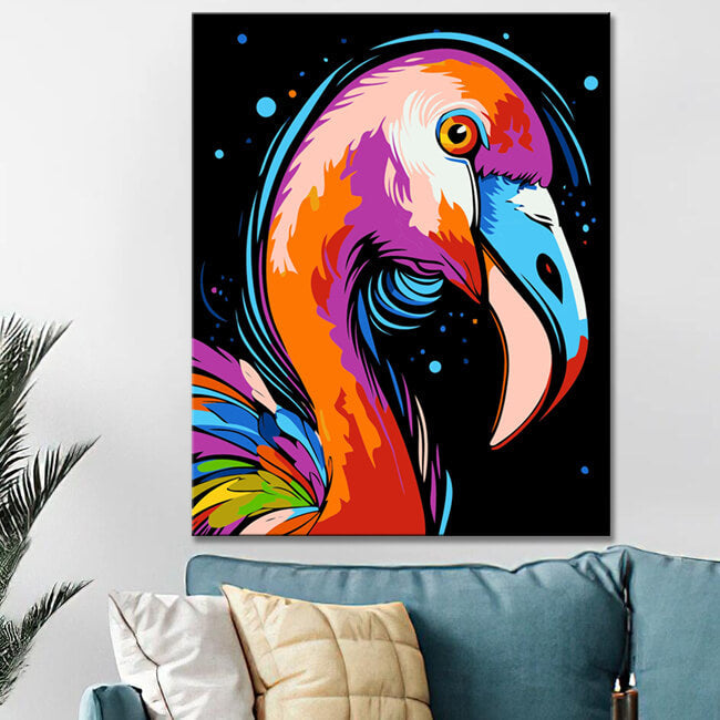 Malen nach Zahlen: Picasso-Stil Flamingo