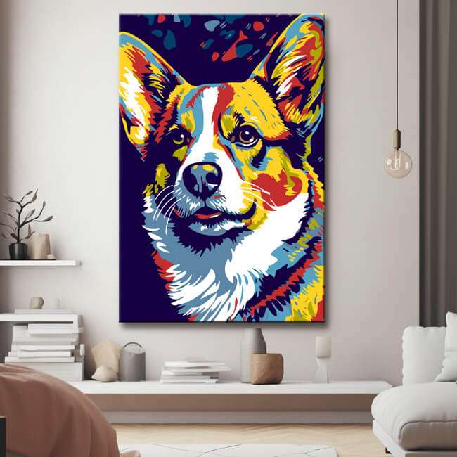 Verspielter Welsh Corgi - Malen nach Zahlen