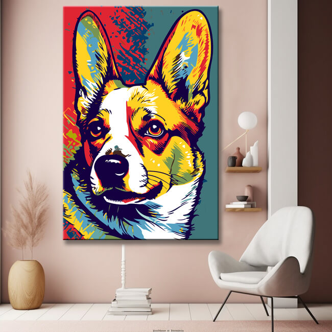 Bunter Welsh Corgi - Malen nach Zahlen