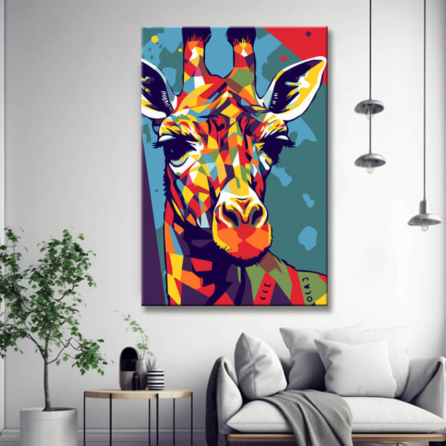 Malen nach Zahlen - Langhals-Giraffe - Pop-Art