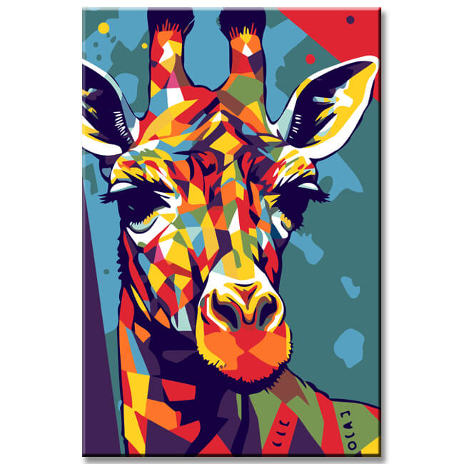 Malen nach Zahlen - Langhals-Giraffe - Pop-Art