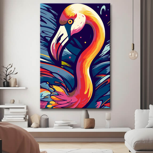 Flamingos Malen nach Zahlen - Pop-Art