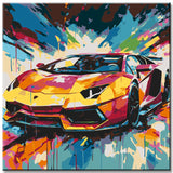 Lamborghini Modern Art Malen nach Zahlen