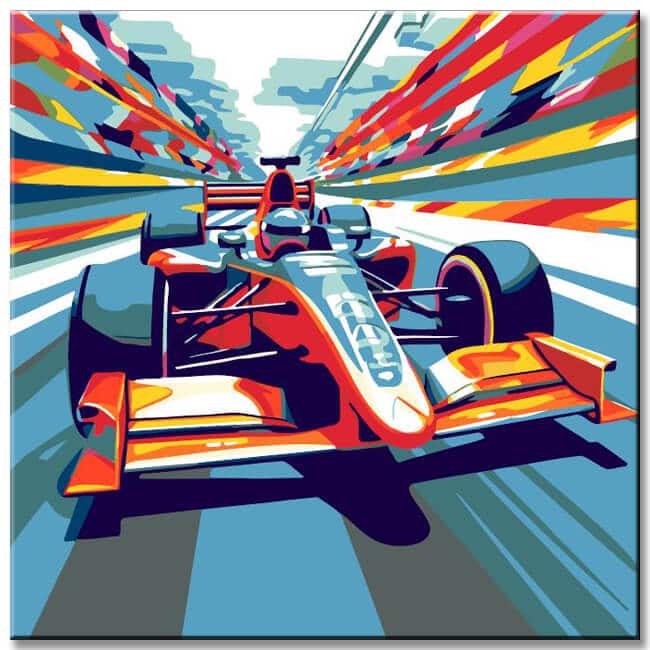 LeinwandKunst im Pop-Art-Stil  Lebendige Speed Darstellungen als Bilderwand, 4-teilig