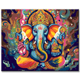 Psychedelischer Gott Ganesh - Malen nach Zahlen