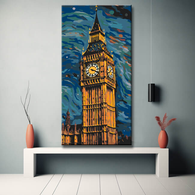 Big Ben im Van Gogh-Stil - Malen nach Zahlen