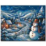 Malen nach Zahlen Winterdorf SchneeMann