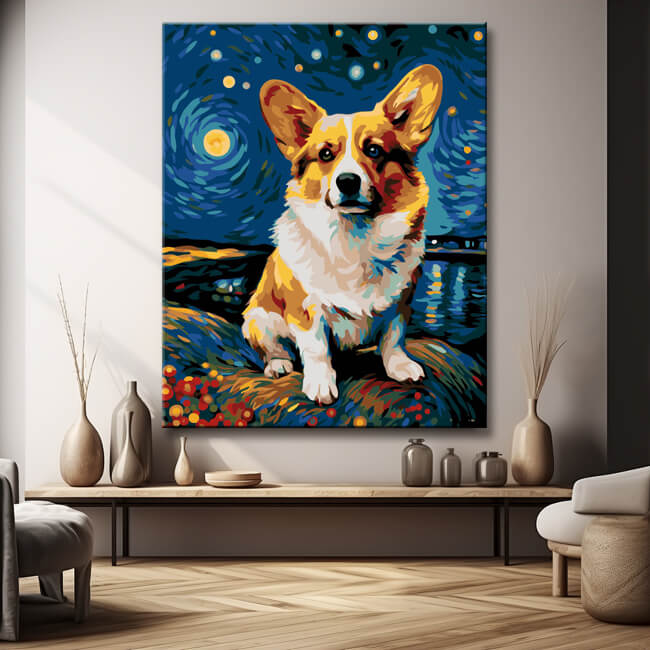 Welsh Corgi Hund - Malen nach Zahlen